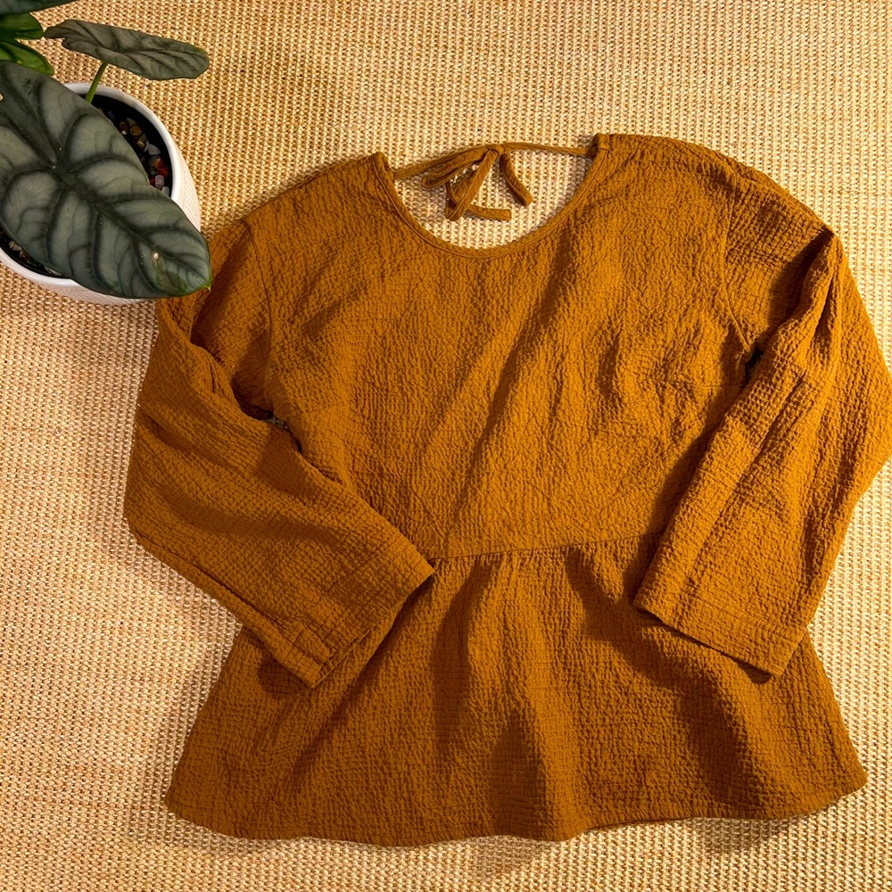 Yellow backless Madewell top